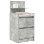 vidaXL Noptiere cu 2 sertare 2 buc Beton Gri 38x34x80 cm