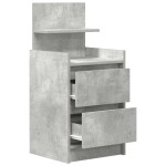 vidaXL Noptiere cu 2 sertare 2 buc Beton Gri 38x34x80 cm