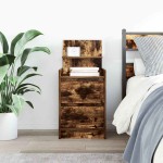 vidaXL Noptiera cu 2 sertare stejar afumat 38x34x80 cm vidaXL Noptiera cu 2 sertare stejar afumat 38x34x80 cm