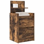 vidaXL Noptiera cu 2 sertare stejar afumat 38x34x80 cm vidaXL Noptiera cu 2 sertare stejar afumat 38x34x80 cm