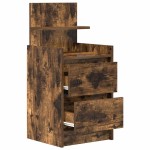 vidaXL Noptiera cu 2 sertare stejar afumat 38x34x80 cm vidaXL Noptiera cu 2 sertare stejar afumat 38x34x80 cm