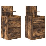 vidaXL Noptiere cu 2 sertare 2 buc Stejar afumat 38x34x80 cm