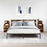 vidaXL Noptiere cu 2 sertare 2 buc Stejar afumat 38x34x80 cm