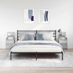 vidaXL Noptiere cu 2 sertare 2 buc Gri Sonoma 38x34x80 cm