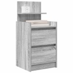 vidaXL Noptiere cu 2 sertare 2 buc Gri Sonoma 38x34x80 cm