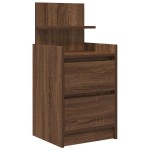 vidaXL Noptiere cu 2 sertare 2 buc Stejar maro 38x34x80 cm