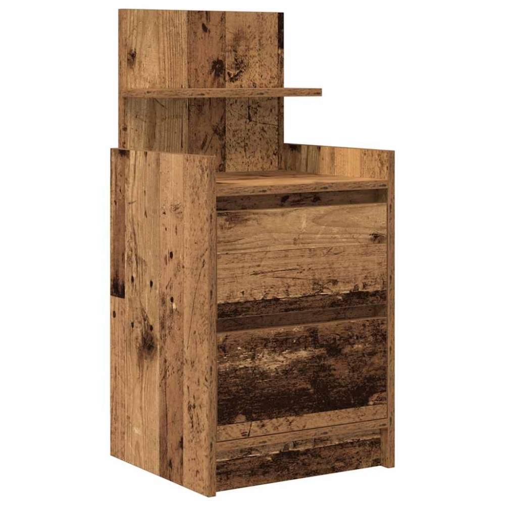 vidaXL Noptiera cu 2 sertare din lemn vechi 38x34x80 cm