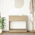 vidaXL Consolă cu sertare Stejar Sonoma 85,5x38,5x74,5 cm vidaXL Consolă cu sertare Stejar Sonoma 85,5x38,5x74,5 cm
