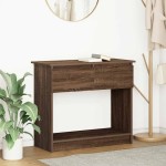 vidaXL Consolă cu sertare Stejar maro 85,5x38,5x74,5 cm vidaXL Consolă cu sertare Stejar maro 85,5x38,5x74,5 cm