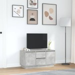 vidaXL Comodă TV cu lumini LED, gri beton, 100x41x50 cm vidaXL Comodă TV cu lumini LED, gri beton, 100x41x50 cm