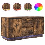 vidaXL Comodă TV cu lumini LED, stejar fumuriu, 100x41x50 cm