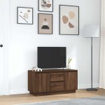 vidaXL Comodă TV cu lumini LED, stejar maro, 100x41x50 cm