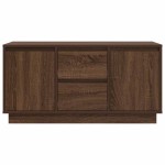 vidaXL Comodă TV cu lumini LED, stejar maro, 100x41x50 cm