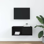 vidaXL Dulap TV Stejar negru 60x31x25,5 cm Lemn prelucrat