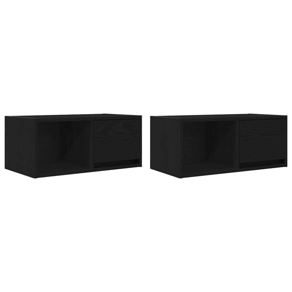 vidaXL Dulapuri TV 2 buc stejar negru 60x31x25,5 cm lemn prelucrat