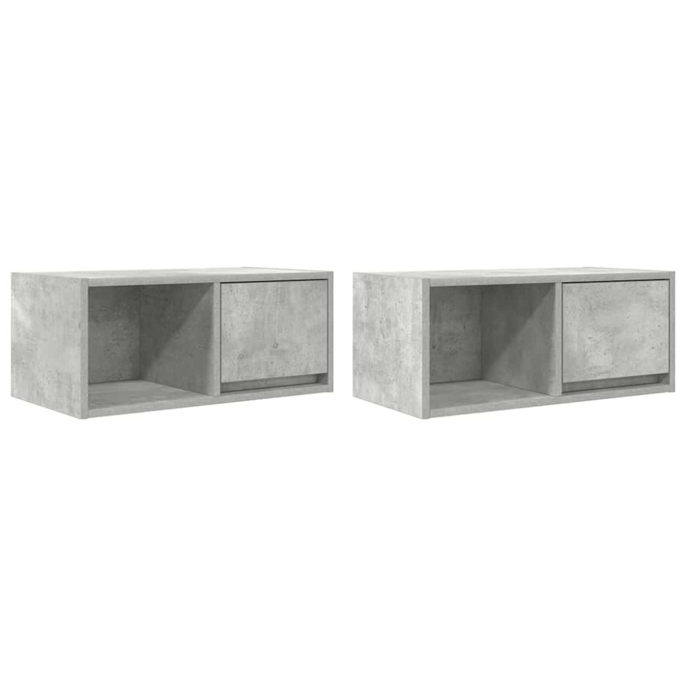 vidaXL Dulapuri TV 2 buc Beton Gri 60x31x25,5 cm Lemn prelucrat