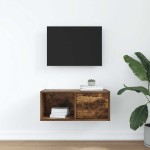 vidaXL Dulap TV stejar afumat 60x31x25,5 cm din lemn de prelucrare