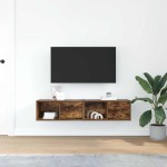 vidaXL Dulapuri TV 2 buc Stejar afumat 60x31x25,5 cm Lemn prelucrat