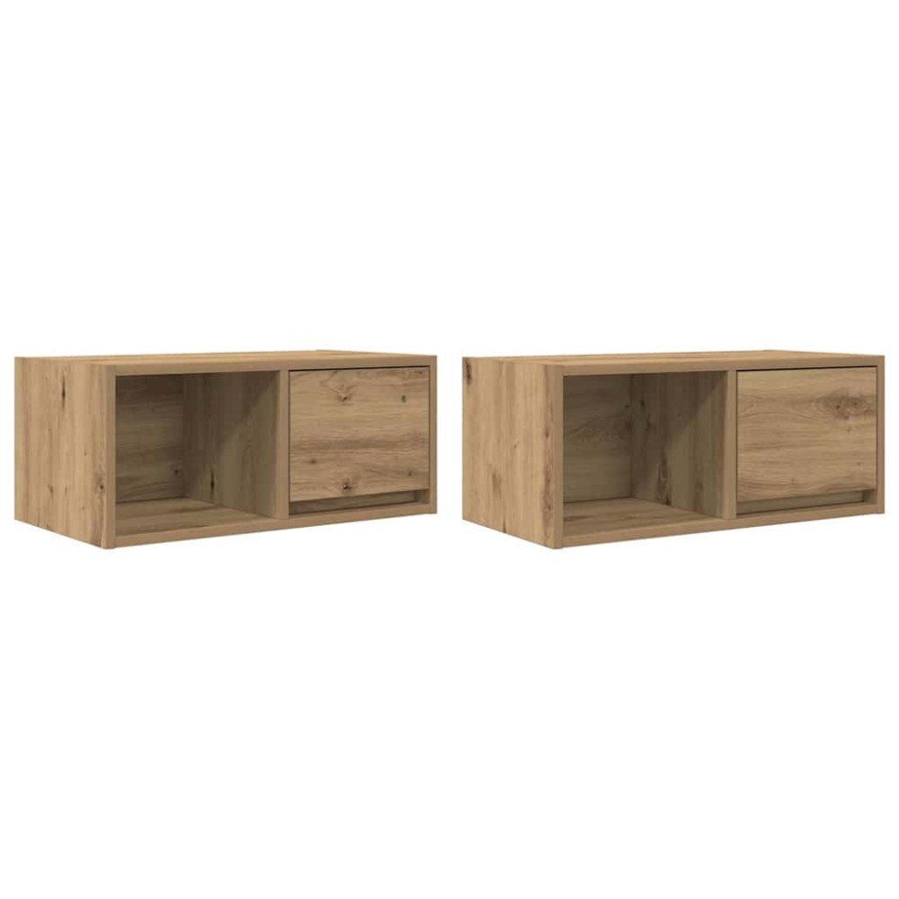 vidaXL Dulapuri TV 2 buc Stejar Artisan 60x31x25,5 cm Lemn prelucrat
