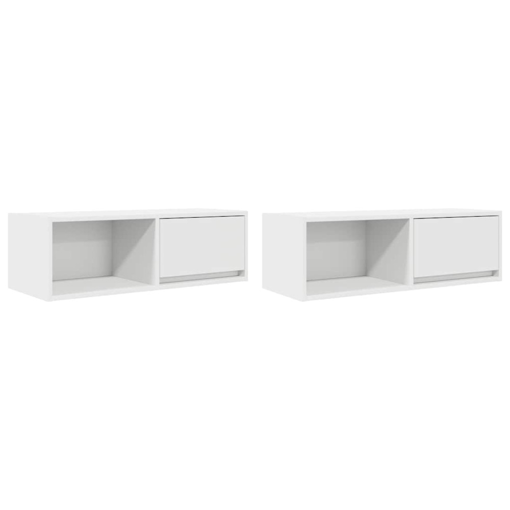 vidaXL Dulapuri TV 2 buc Alb 80x31x25,5 cm Lemn prelucrat