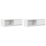 vidaXL Dulapuri TV 2 buc Alb 80x31x25,5 cm Lemn prelucrat vidaXL Dulapuri TV 2 buc Alb 80x31x25,5 cm Lemn prelucrat