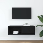 vidaXL Dulap TV Stejar negru 80x31x25,5 cm Lemn prelucrat