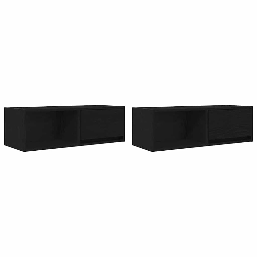 vidaXL Dulapuri TV 2 buc Stejar negru 80x31x25,5 cm Lemn prelucrat