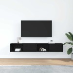 vidaXL Dulapuri TV 2 buc Stejar negru 80x31x25,5 cm Lemn prelucrat