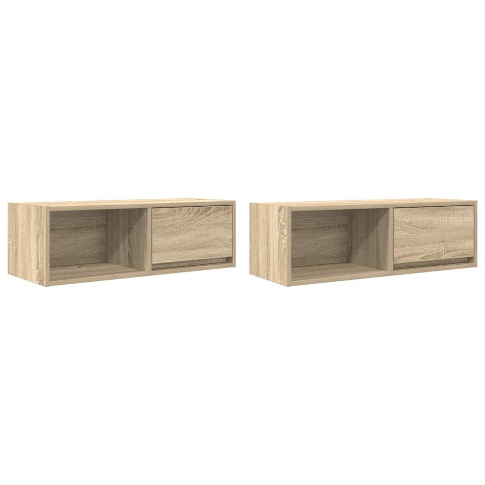 vidaXL Dulapuri TV 2 buc Stejar Sonoma 80x31x25,5 cm Lemn prelucrat