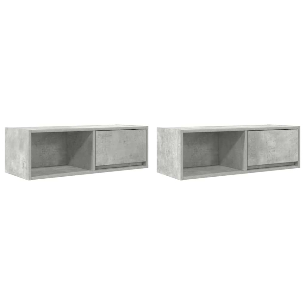 vidaXL Dulapuri TV 2 buc Beton Gri 80x31x25,5 cm Lemn prelucrat