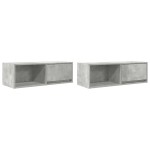 vidaXL Dulapuri TV 2 buc Beton Gri 80x31x25,5 cm Lemn prelucrat
