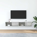 vidaXL Dulapuri TV 2 buc Beton Gri 80x31x25,5 cm Lemn prelucrat
