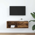 vidaXL Dulap TV stejar afumat 80x31x25,5 cm din lemn de prelucrare