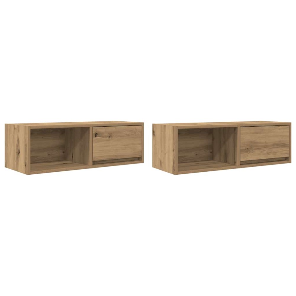 vidaXL Dulapuri TV 2 buc Stejar Artisan 80x31x25,5 cm Lemn prelucrat