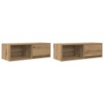 vidaXL Dulapuri TV 2 buc Stejar Artisan 80x31x25,5 cm Lemn prelucrat