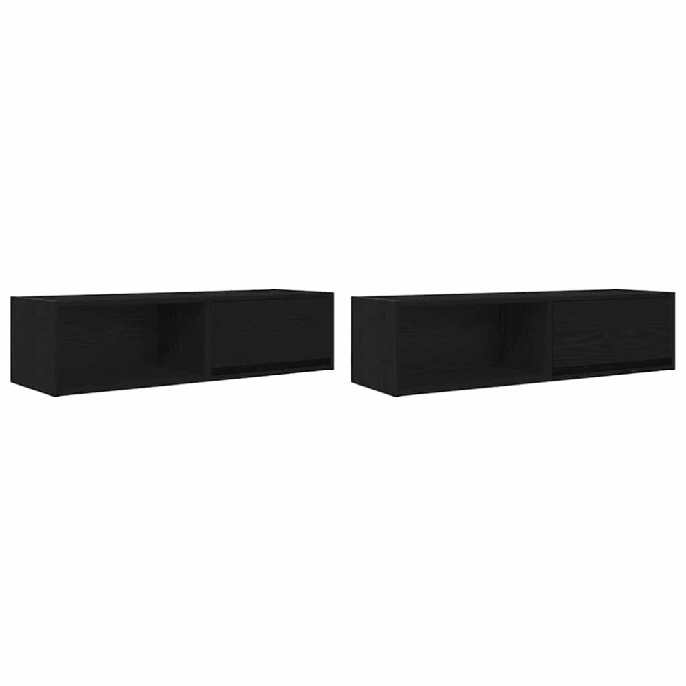 vidaXL Dulapuri TV 2 buc Stejar negru 100x31x25,5 cm Lemn prelucrat