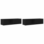 vidaXL Dulapuri TV 2 buc Stejar negru 100x31x25,5 cm Lemn prelucrat