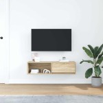 vidaXL Comodă TV, stejar sonoma, 100x31x25,5 cm, lemn prelucrat vidaXL Comodă TV, stejar sonoma, 100x31x25,5 cm, lemn prelucrat