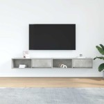 vidaXL Dulapuri TV 2 buc Beton Gri 100x31x25,5 cm Lemn prelucrat vidaXL Dulapuri TV 2 buc Beton Gri 100x31x25,5 cm Lemn prelucrat