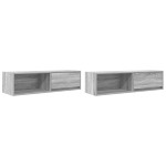 vidaXL Dulapuri TV 2 buc Gri Sonoma 100x31x25,5 cm Lemn prelucrat vidaXL Dulapuri TV 2 buc Gri Sonoma 100x31x25,5 cm Lemn prelucrat