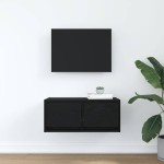 vidaXL Dulap TV Stejar negru 60x31x25,5 cm Lemn prelucrat