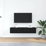 vidaXL Dulapuri TV 2 buc stejar negru 60x31x25,5 cm lemn prelucrat