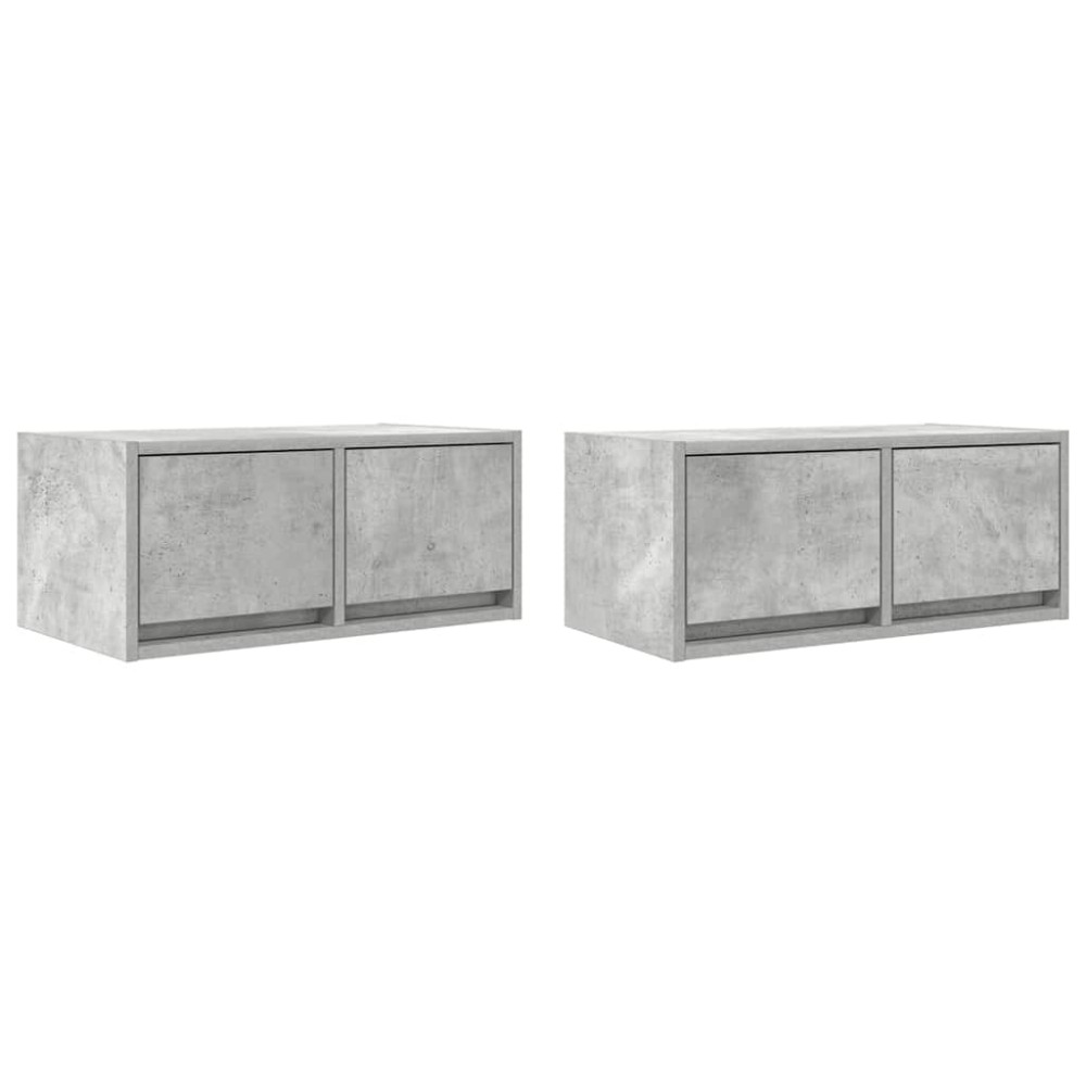 vidaXL Dulapuri TV 2 buc Beton Gri 60x31x25,5 cm Lemn prelucrat