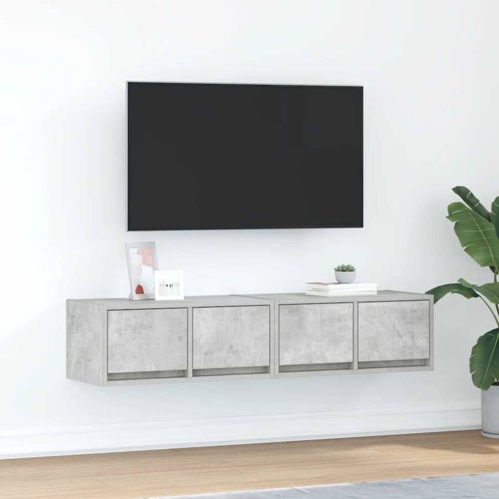 vidaXL Dulapuri TV 2 buc Beton Gri 60x31x25,5 cm Lemn prelucrat