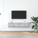 vidaXL Dulapuri TV 2 buc Beton Gri 60x31x25,5 cm Lemn prelucrat vidaXL Dulapuri TV 2 buc Beton Gri 60x31x25,5 cm Lemn prelucrat