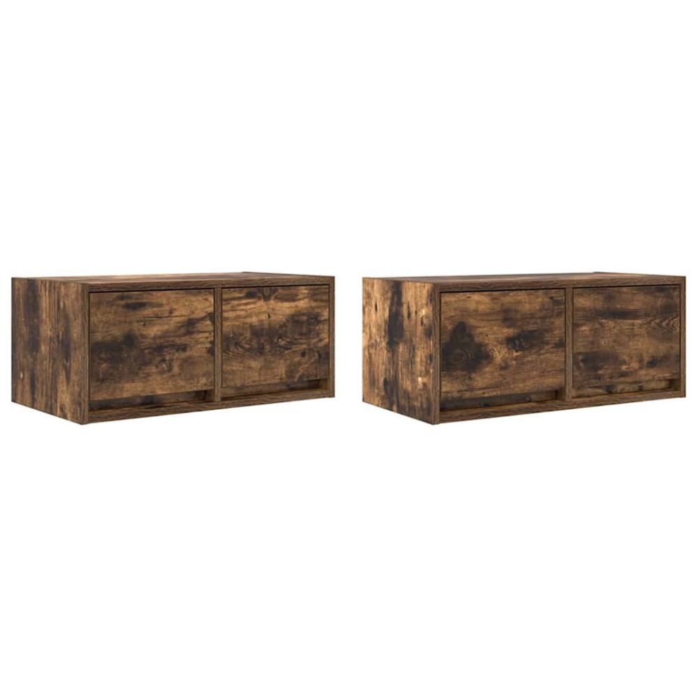 vidaXL Dulapuri TV 2 buc Stejar afumat 60x31x25,5 cm Lemn prelucrat