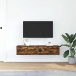 vidaXL Dulapuri TV 2 buc Stejar afumat 60x31x25,5 cm Lemn prelucrat