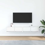 vidaXL Dulapuri TV 2 buc Alb 80x31x25,5 cm Lemn prelucrat vidaXL Dulapuri TV 2 buc Alb 80x31x25,5 cm Lemn prelucrat