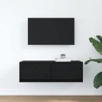 vidaXL Dulap TV Stejar negru 80x31x25,5 cm Lemn prelucrat