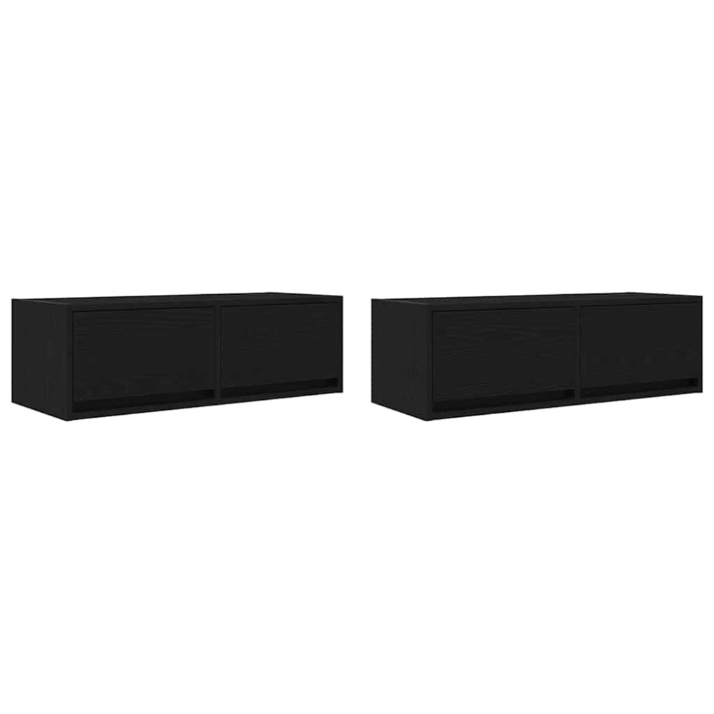 vidaXL Dulapuri TV 2 buc Stejar negru 80x31x25,5 cm Lemn prelucrat